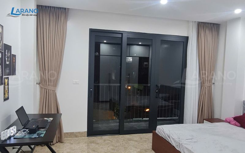 Hình ảnh rèm vải 2 lớp tự động cho phòng ngủ