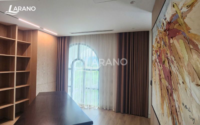 Thi công rèm vải 2 lớp tự động tại biệt thự Park City - Hà Đông