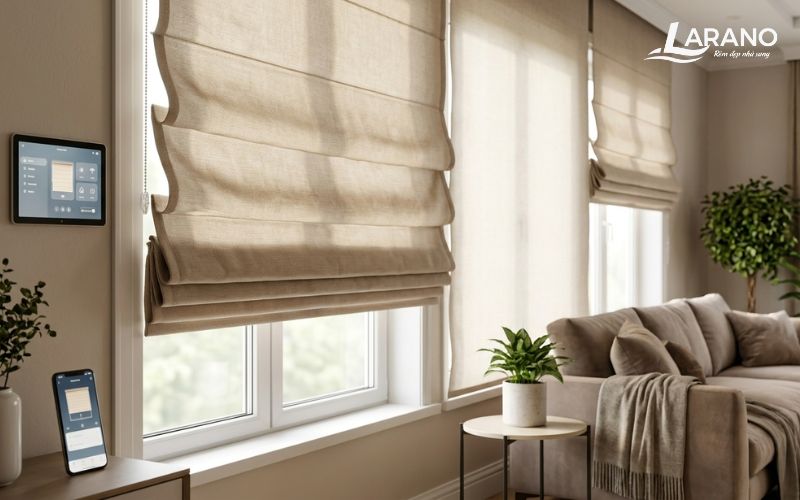 rèm tự động - rèm roman tự động