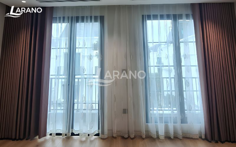 Thi công rèm vải 2 lớp tự động tại biệt thự Park City - Hà Đông
