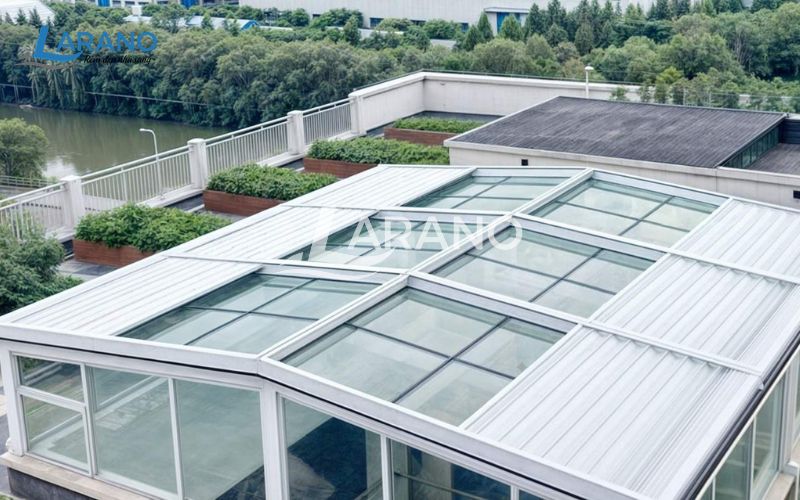 Mái nhôm xếp tự động