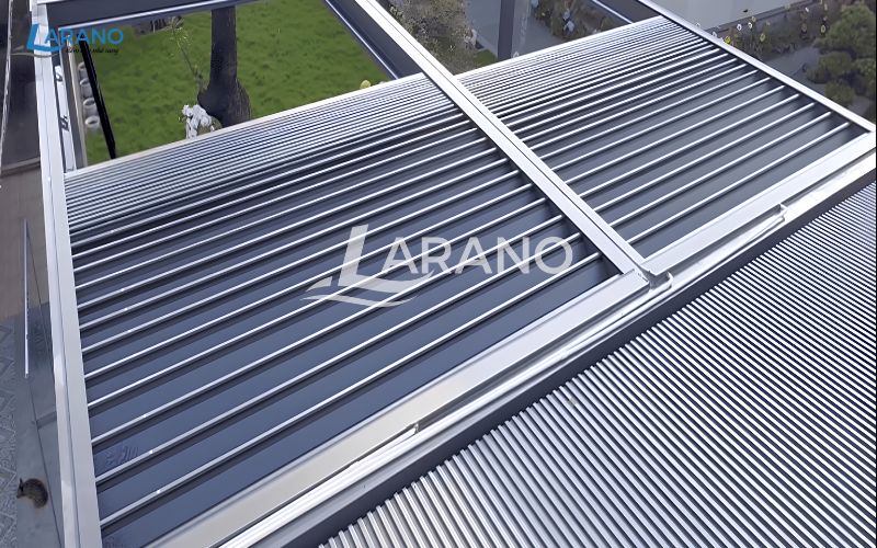 Mái nhôm xếp tự động 