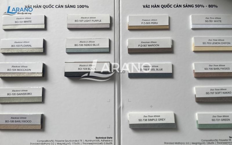 Mức độ cản sáng vải cảu rèm trần tổ ong tự động 