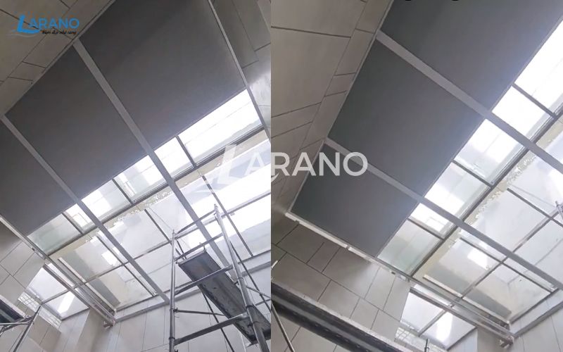 Lắp đặt rèm trần tổ ong tự động tại rèm cửa Larano