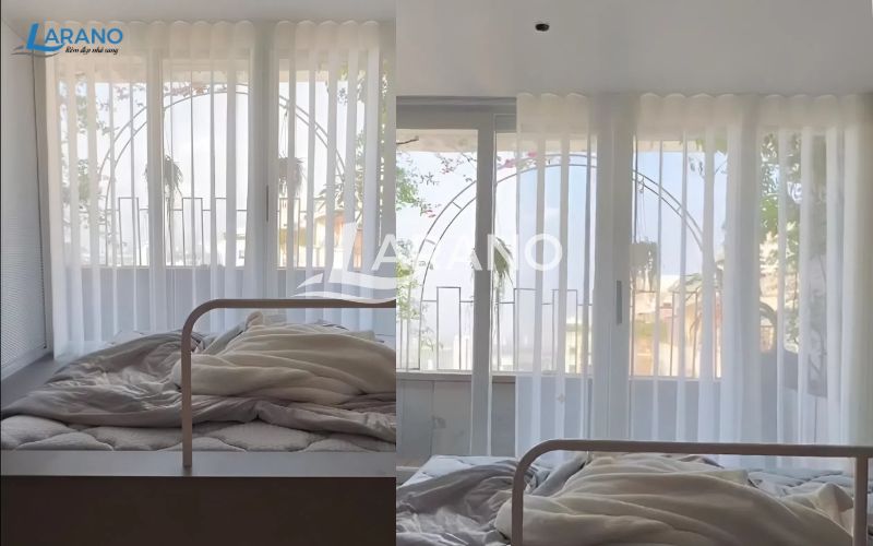 Rèm lá dọc, mành đứng tự động cho căn hộ HH1B tại Linh Đàm