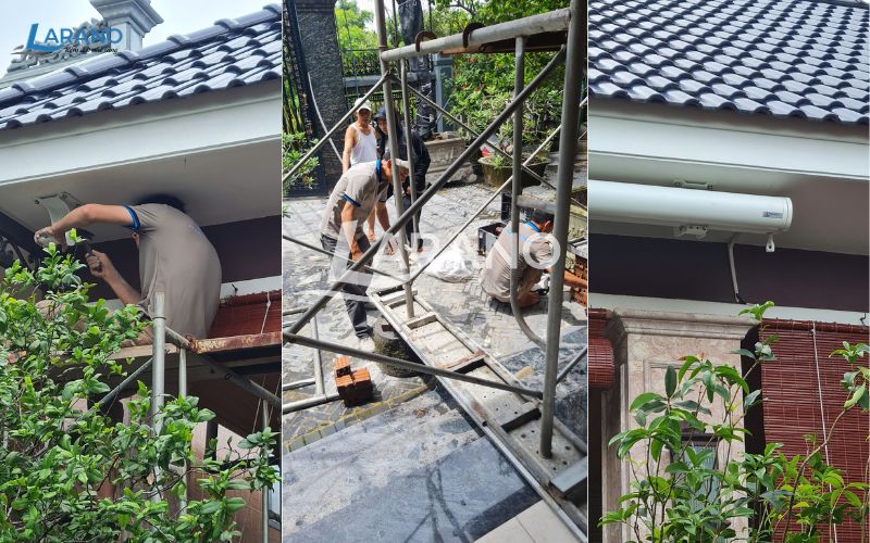 Hình ảnh lắp đặt mái hiên tự động cho biệt thự tại Thái Bình