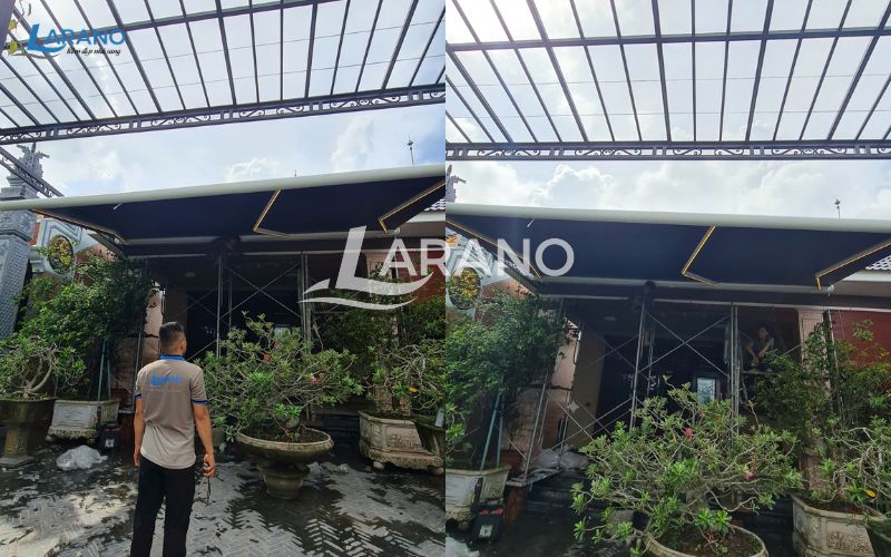 Thi công mái hiên tự động cao cấp cho biệt thự