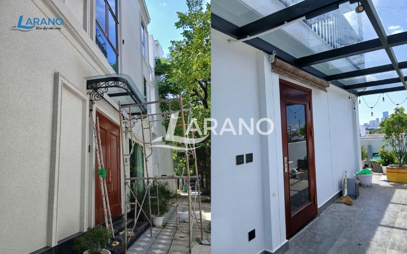 Bạt cuốn động cơ có cáp dẫn hướng ở biệt thự Xuân Phương 