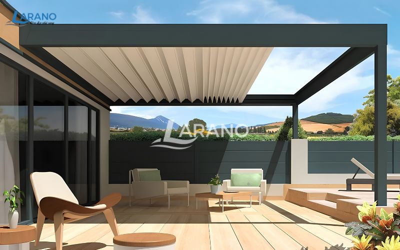 Mái nhôm xếp trượt tự động