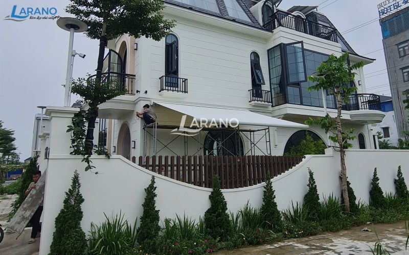 Thi công 2 bộ mái hiên động cơ cao cấp tại căn biệt thự Nam Định