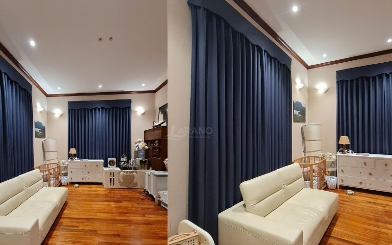 thi công rèm vải tự động tại hai bà trưng