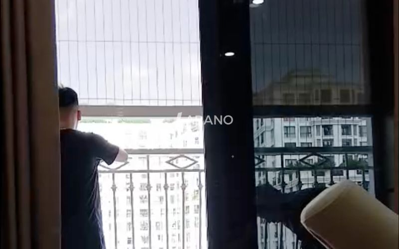 Thi công rèm zipper tự động cao cấp Royal city